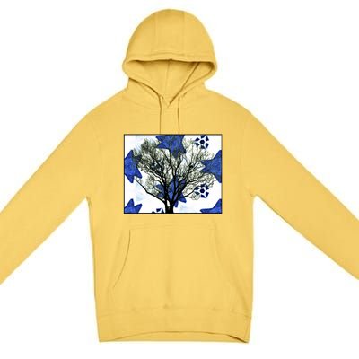 Cool Star Nighttime Tree Design Gift Premium Pullover Hoodie