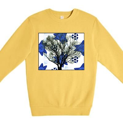 Cool Star Nighttime Tree Design Gift Premium Crewneck Sweatshirt