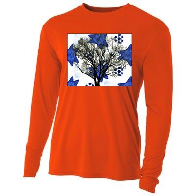 Cool Star Nighttime Tree Design Gift Cooling Performance Long Sleeve Crew