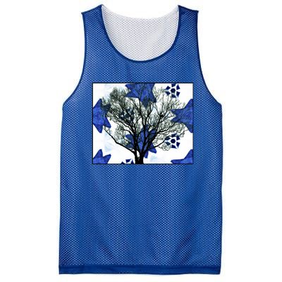 Cool Star Nighttime Tree Design Gift Mesh Reversible Basketball Jersey Tank