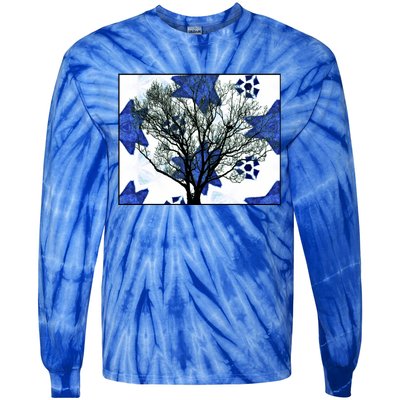 Cool Star Nighttime Tree Design Gift Tie-Dye Long Sleeve Shirt