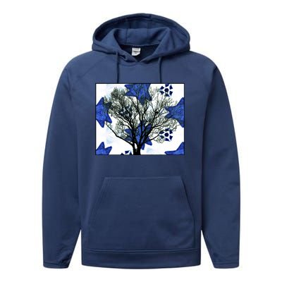 Cool Star Nighttime Tree Design Gift Performance Fleece Hoodie