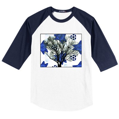 Cool Star Nighttime Tree Design Gift Baseball Sleeve Shirt