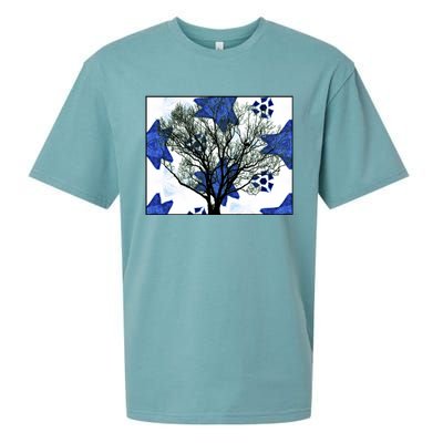 Cool Star Nighttime Tree Design Gift Sueded Cloud Jersey T-Shirt