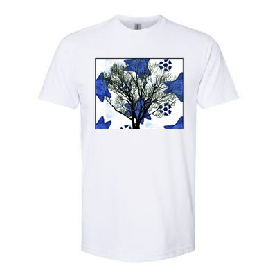 Cool Star Nighttime Tree Design Gift Softstyle CVC T-Shirt