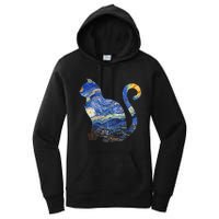 Cat Starry Night Cat Tee Van Gogh Cat Women's Pullover Hoodie