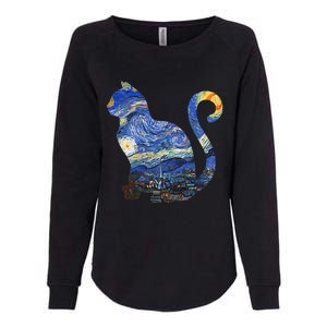 Cat Starry Night Cat Tee Van Gogh Cat Womens California Wash Sweatshirt