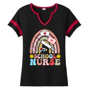 Cute School Nurse Design Ladies Halftime Notch Neck Tee