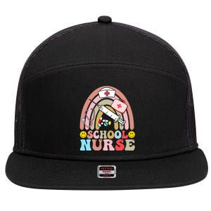 Cute School Nurse Design 7 Panel Mesh Trucker Snapback Hat