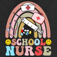 Cute School Nurse Design 7 Panel Mesh Trucker Snapback Hat