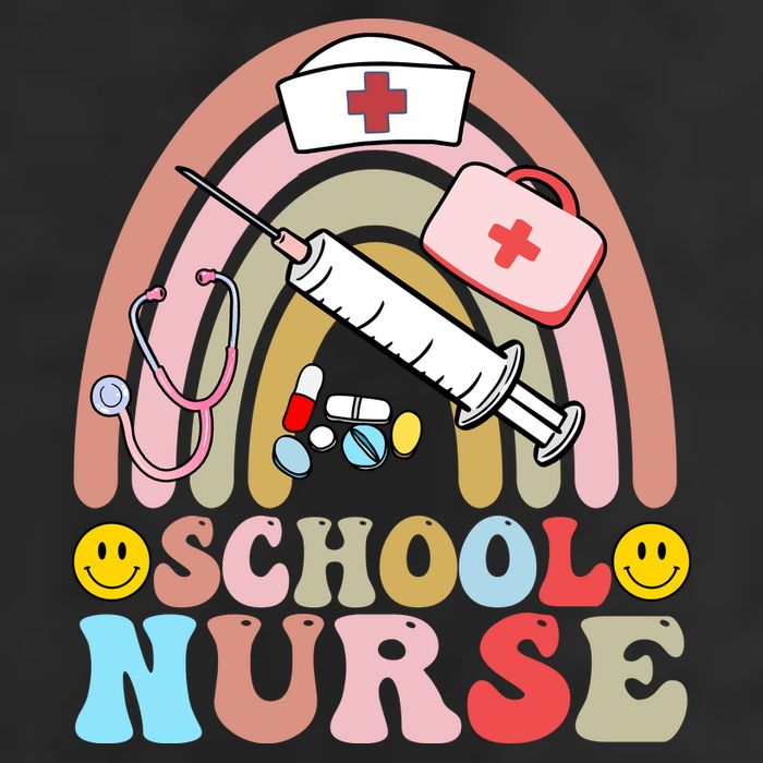 Cute School Nurse Design 7 Panel Mesh Trucker Snapback Hat