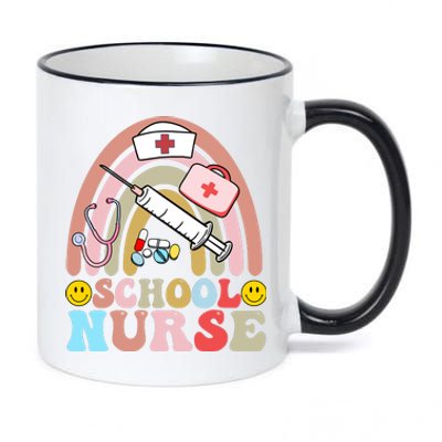 Cute School Nurse Design 11oz Black Color Changing Mug