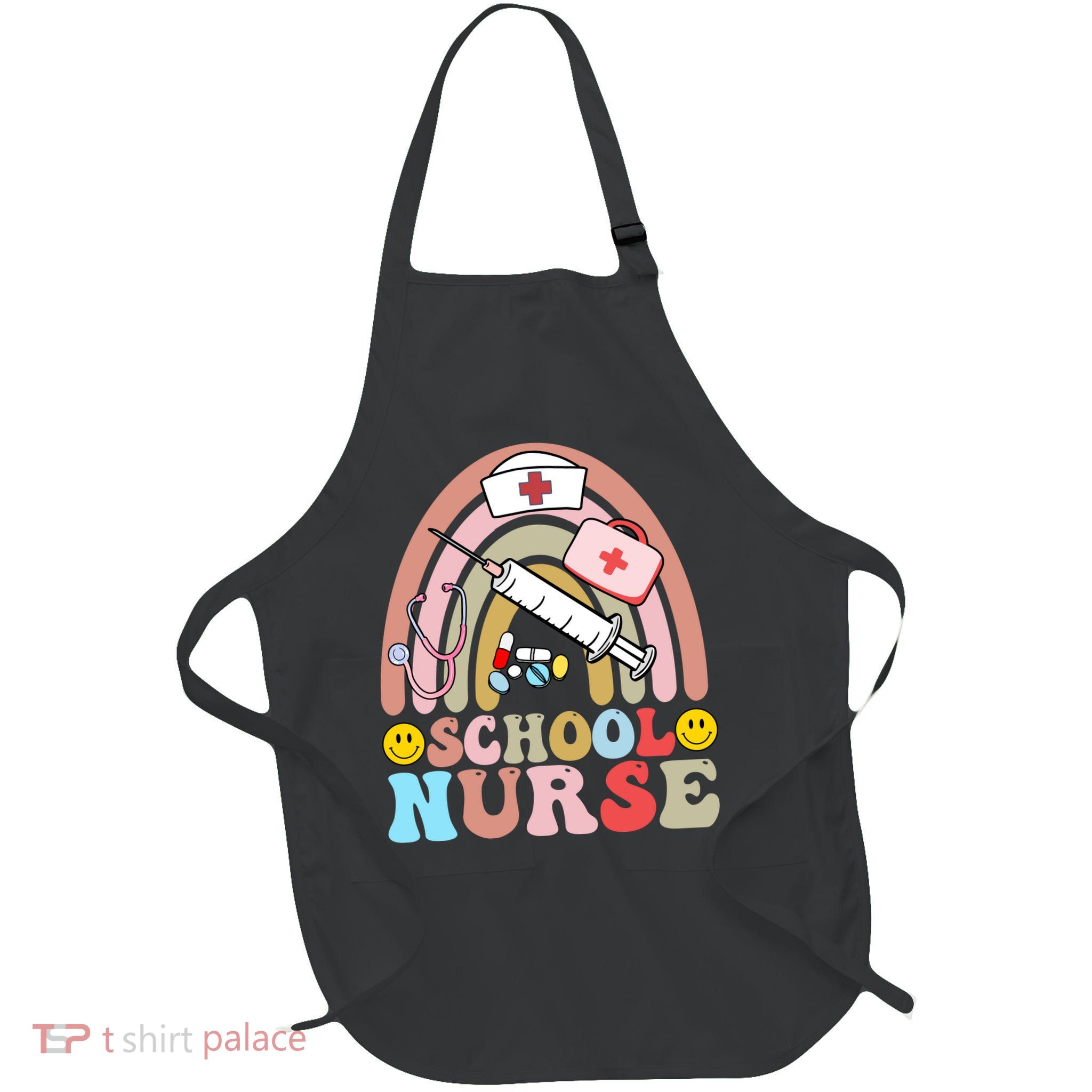 Cute School Nurse Design Full-Length Apron With Pockets
