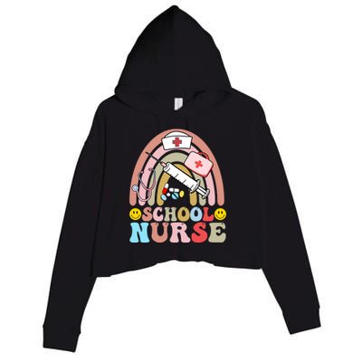 Cute School Nurse Design Crop Fleece Hoodie