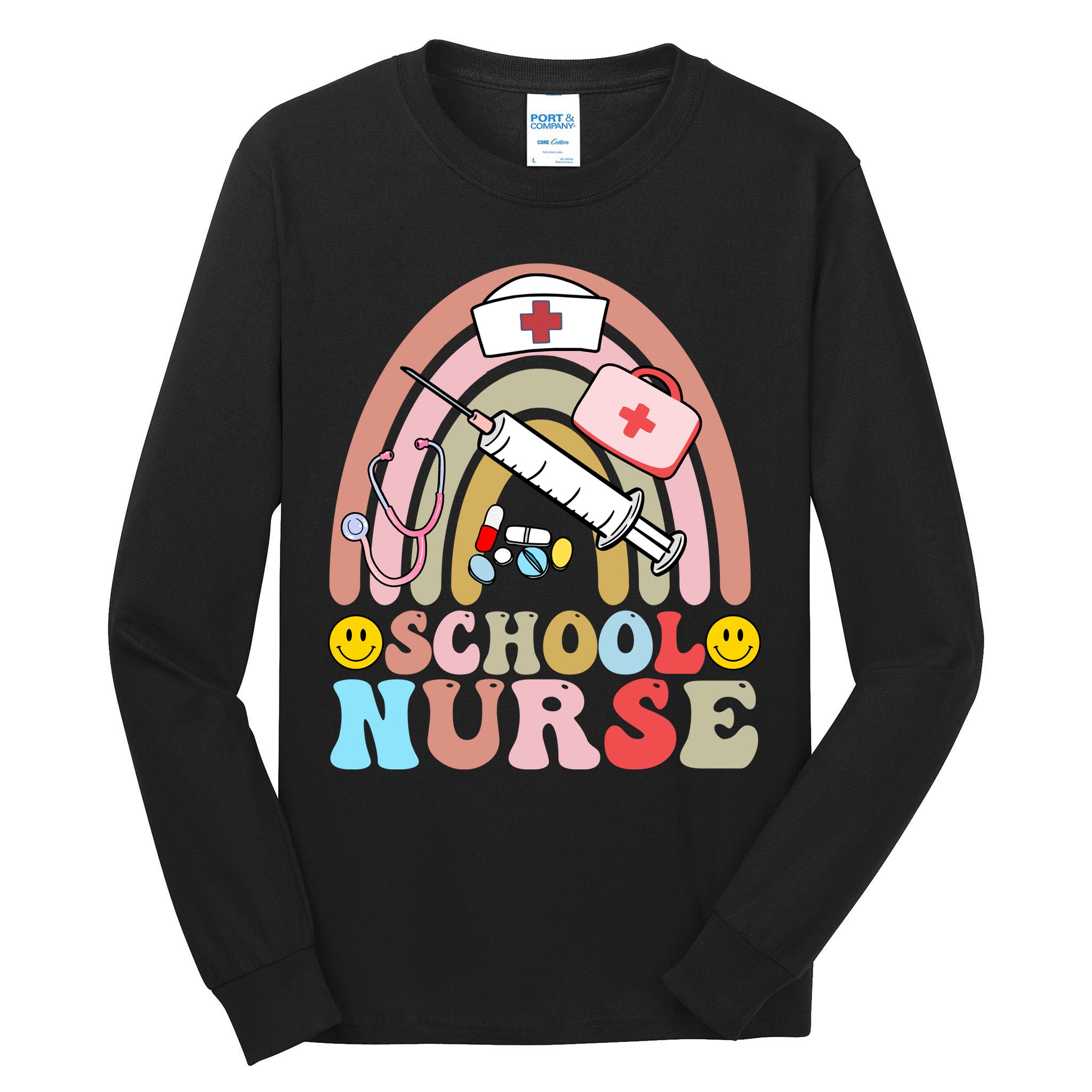 Cute School Nurse Design Tall Long Sleeve T-Shirt