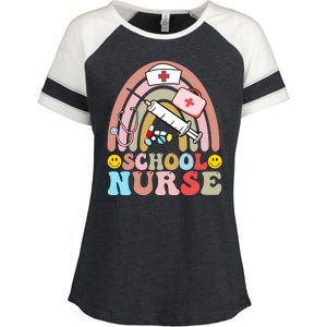 Cute School Nurse Design Enza Ladies Jersey Colorblock Tee