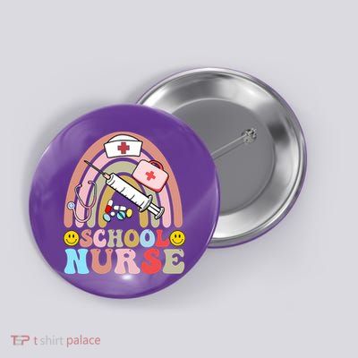 Cute School Nurse Design Button