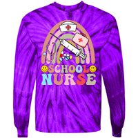 Cute School Nurse Design Tie-Dye Long Sleeve Shirt