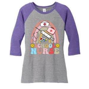 Cute School Nurse Design Women's Tri-Blend 3/4-Sleeve Raglan Shirt