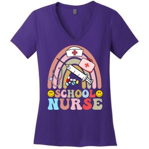 Cute School Nurse Design Women's V-Neck T-Shirt