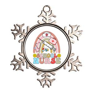 Cute School Nurse Design Metallic Star Ornament