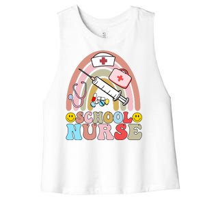 Cute School Nurse Design Women's Racerback Cropped Tank