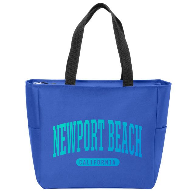 College Style Newport Beach California Souvenir Gift Great Gift Zip Tote Bag