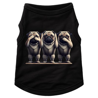 Cute See No Evil Hear No Evil Speak No Evil Three Pug Doggie Tank