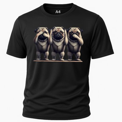 Cute See No Evil Hear No Evil Speak No Evil Three Pug Performance Shirt
