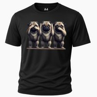 Cute See No Evil Hear No Evil Speak No Evil Three Pug Performance Shirt