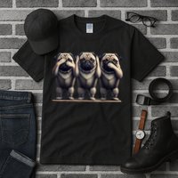 Cute See No Evil Hear No Evil Speak No Evil Three Pug Tall T-Shirt