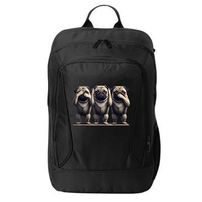 Cute See No Evil Hear No Evil Speak No Evil Three Pug City Backpack