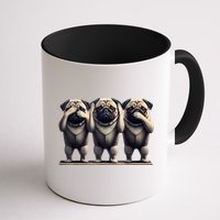 Cute See No Evil Hear No Evil Speak No Evil Three Pug Mug