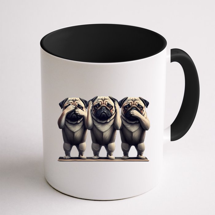 Cute See No Evil Hear No Evil Speak No Evil Three Pug Mug