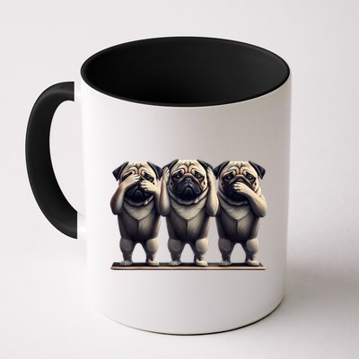 Cute See No Evil Hear No Evil Speak No Evil Three Pug Mug