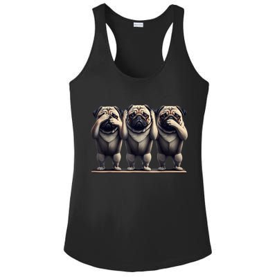 Cute See No Evil Hear No Evil Speak No Evil Three Pug Ladies PosiCharge Competitor Racerback Tank