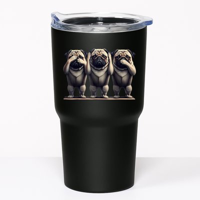 Cute See No Evil Hear No Evil Speak No Evil Three Pug Tumbler