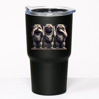 Cute See No Evil Hear No Evil Speak No Evil Three Pug Tumbler