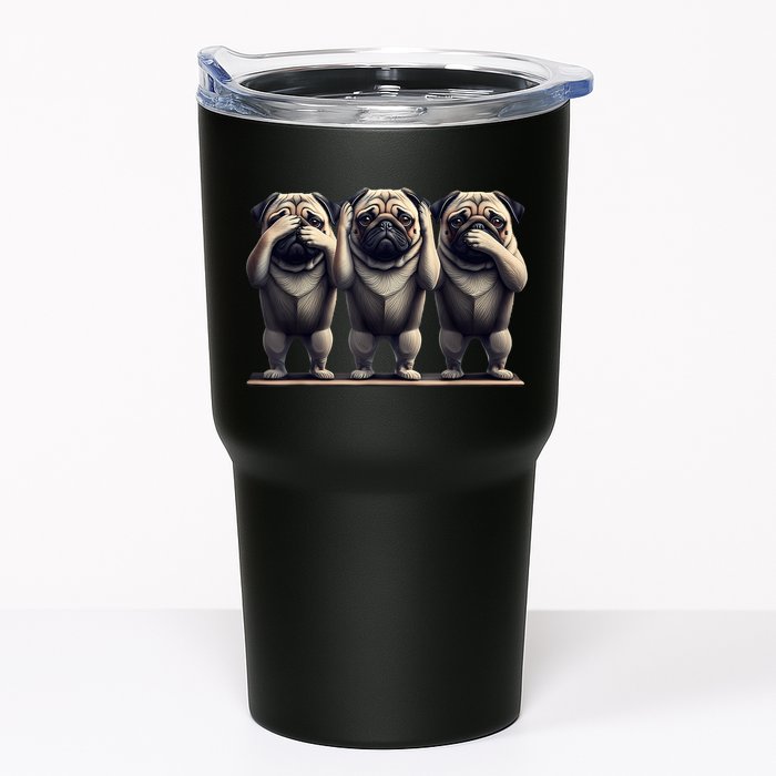 Cute See No Evil Hear No Evil Speak No Evil Three Pug Tumbler