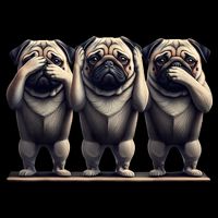 Cute See No Evil Hear No Evil Speak No Evil Three Pug Cooling Performance Long Sleeve Crew