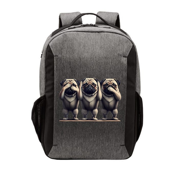 Cute See No Evil Hear No Evil Speak No Evil Three Pug Vector Backpack