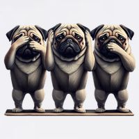 Cute See No Evil Hear No Evil Speak No Evil Three Pug Garment-Dyed Sweatshirt