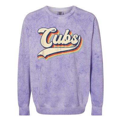 Cubs Sports Name Vintage Retro Gift Colorblast Crewneck Sweatshirt