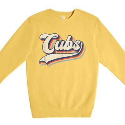 Cubs Sports Name Vintage Retro Gift Premium Crewneck Sweatshirt