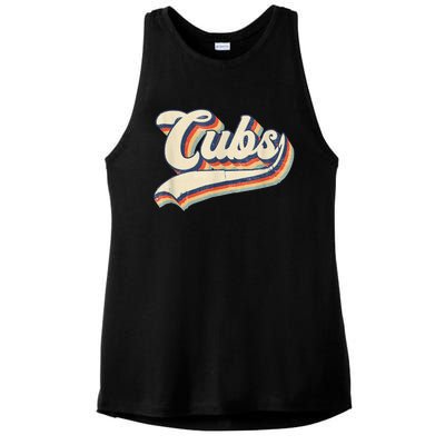 Cubs Sports Name Vintage Retro Gift Ladies PosiCharge Tri-Blend Wicking Tank