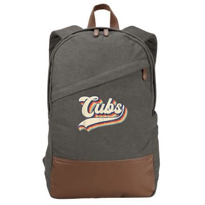 Cubs Sports Name Vintage Retro Gift Cotton Canvas Backpack