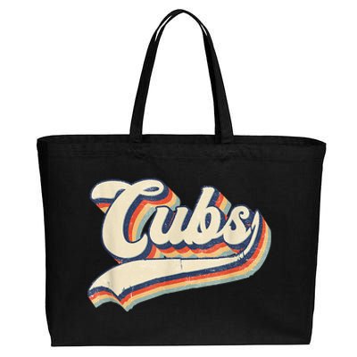 Cubs Sports Name Vintage Retro Gift Cotton Canvas Jumbo Tote