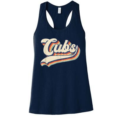 Cubs Sports Name Vintage Retro Gift Women's Racerback Tank