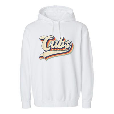 Cubs Sports Name Vintage Retro Gift Garment-Dyed Fleece Hoodie