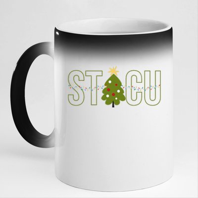 Christmas Sticu Nurse Surgical Trauma Icu Nurse Xmas Tree 11oz Black Color Changing Mug